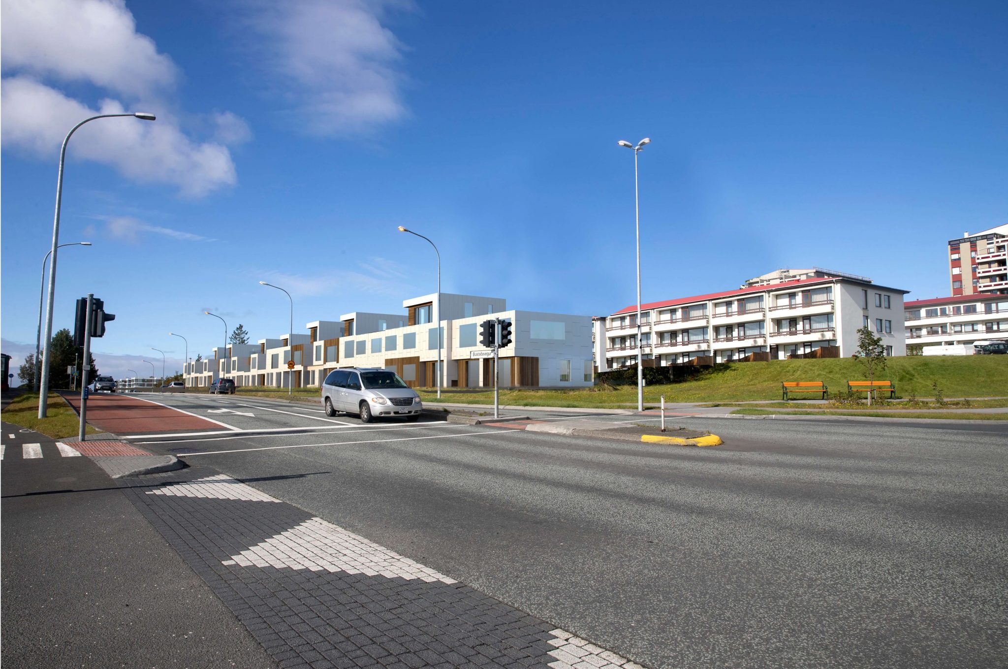 Environmentally friendly apartment buildings at Furugerði 23
