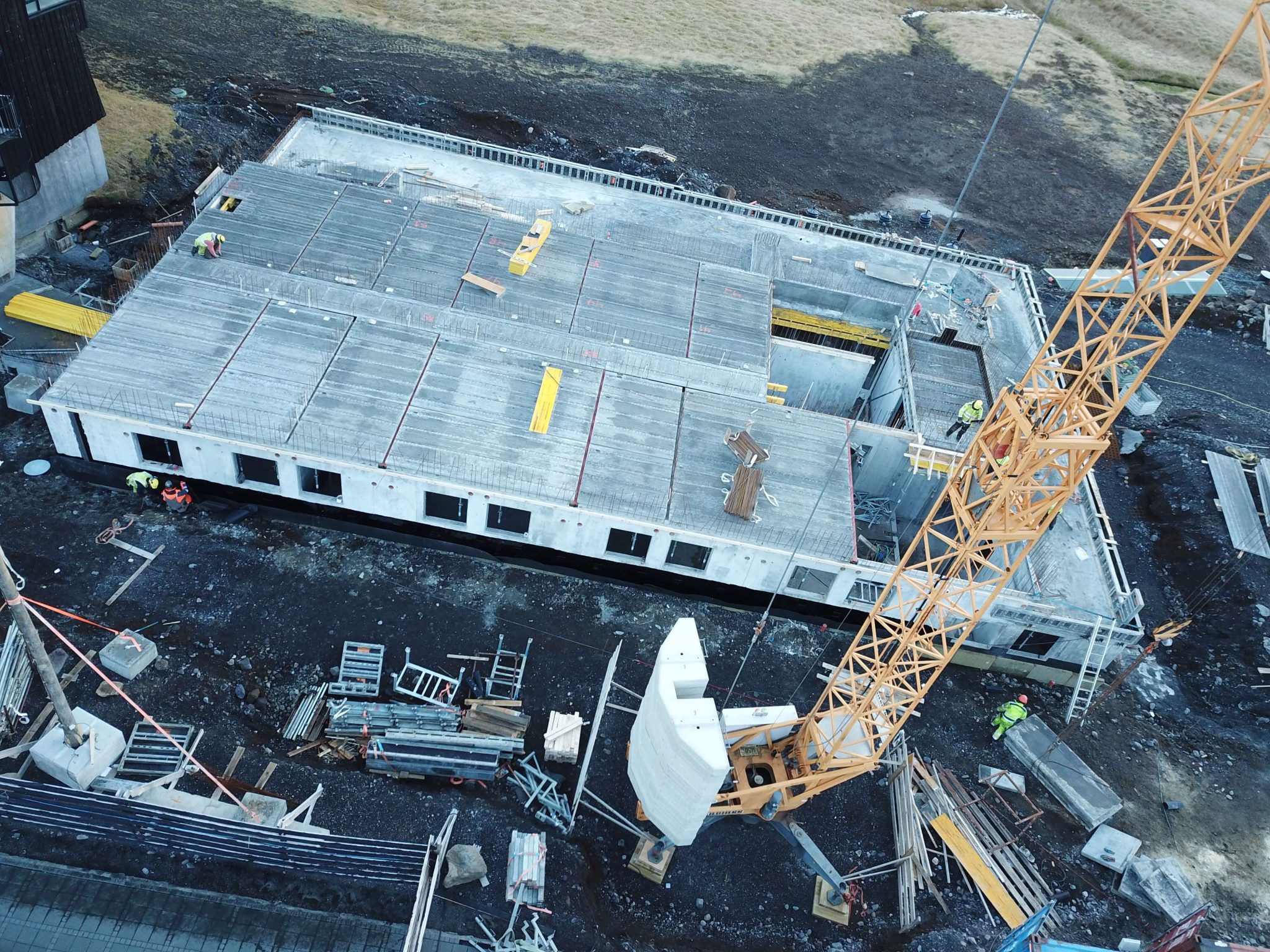 Drone photograph of Fosshótel Jökulsárlón